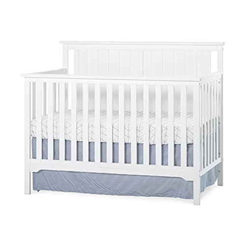 Child Craft Cottage Flat Top 4-In-1 Convertible Crib, Baby Crib Converts To Day Bed, Toddler Bed And Full Size Bed, 3 Adjustable Mattress Positions, Non-Toxic, Baby Safe Finish (Matte White) #TOP14