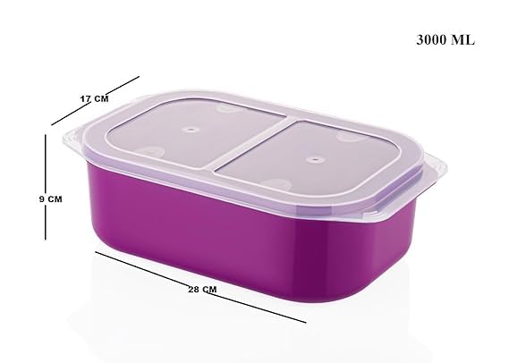 Image of SR Refrigerator Storage Box Fruit & Vegetable Containers for Fresh Keeping | Kitchen Storage for Food, Snacks, and Salad | Airtight Fridge Containers | Home,Household,Multi Use (3000Ml) (PACK OF 1)