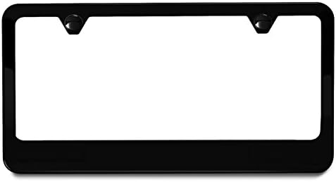 Wide Bottom Matte Black License Plate Frame