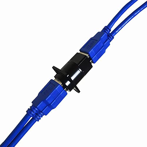 SHANFEILU USB 3.0 D Panel Mount Socket Dual 2x USB Port Solderless Series D-Type Connector Female to Female Coupler Pass Through Adapter with Screws - Image 3