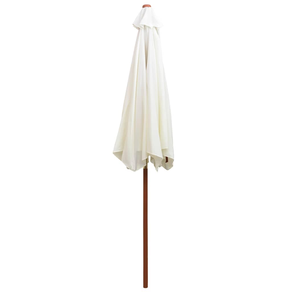 Ombrellone da giardino con palo in legno, 270 x 270 cm | Poliestere resistente, 6 aste robuste, facile da aprire e chiudere, per patio o terrazza