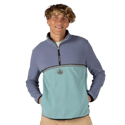 Polaire Saltrock Zaki veste homme bleu fermeture éclair 1/4 contre le froid