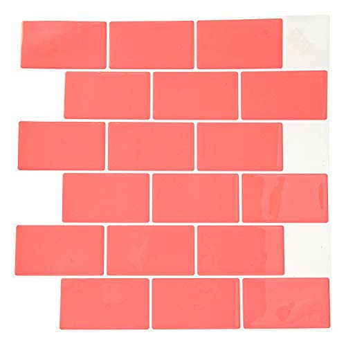 Rikopin 3D タイルシール 立体 30.5×30.5cm 洗面所 キッチン 模様替え 防水 防油 防汚 剥がせる 壁紙 レンガ 壁紙 シール 洗面所 トイレ 北欧 DIY