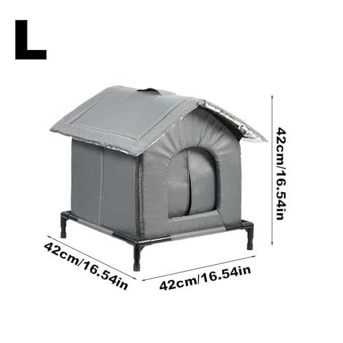 Abri enclosed pour animaux avec structure pliante et isolation pour chats - 6