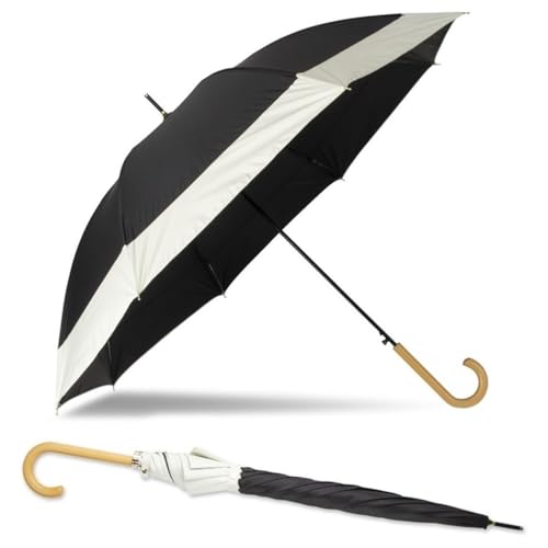 Ogawa Parasol, Women's, Japanese Umbrella Brand, During Inspection, Blocks 100% of Light Shading Rate, 99.9% UV Protection, Fabric Used, Heat Blocking, Large, Windproof, Z Rib, Durable, Linedrops, BK