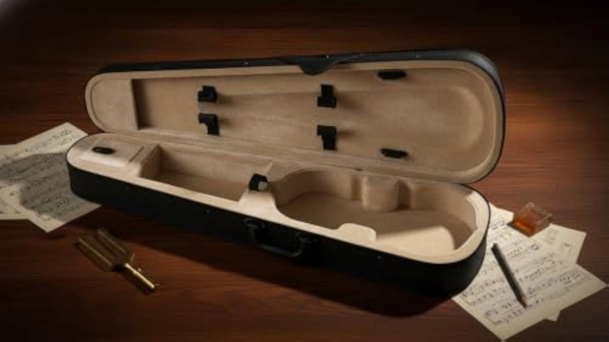 4/4 Size Violin Triangle Shape Case Box with Shoulder Straps
