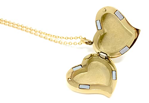 Amour Heart Pill Necklace - Polished Heart Locket With Strong Magnetic Closure - Medication Necklace - Keep Your Medication Securely With You At All Times - Locket Necklace With 26 Inch Chain (Gold) #TOP5