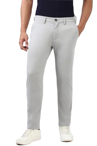 Image of Peter England Men's Slim Fit Mid Rise Super Premium Wrinkle Free Casual Trouser Chinos
