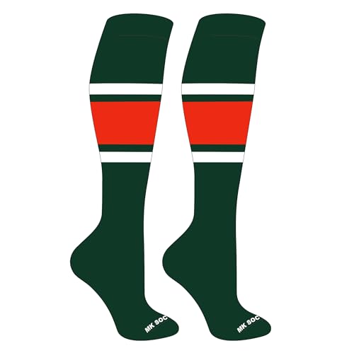 Competitor OTC Baseball, Football Socks (B) Dark Green, White, Orange