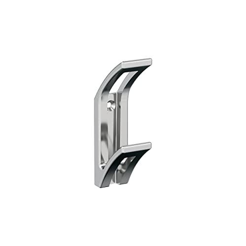 Image of Amerock Avid Double Prong Polished Chrome Wall-Mounted Hook