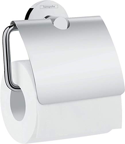hansgrohe Toilet Paper Holder with Cover 5-inch Toilet Paper Holder in Chrome, 41723000