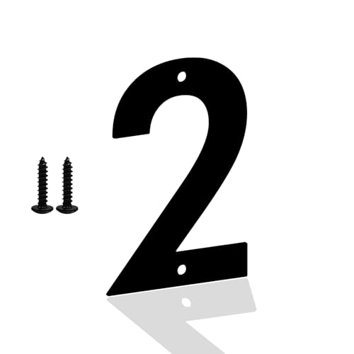 4 Inch Metal House Numbers Letters, Black House Address Numbers for Outside, Modern...