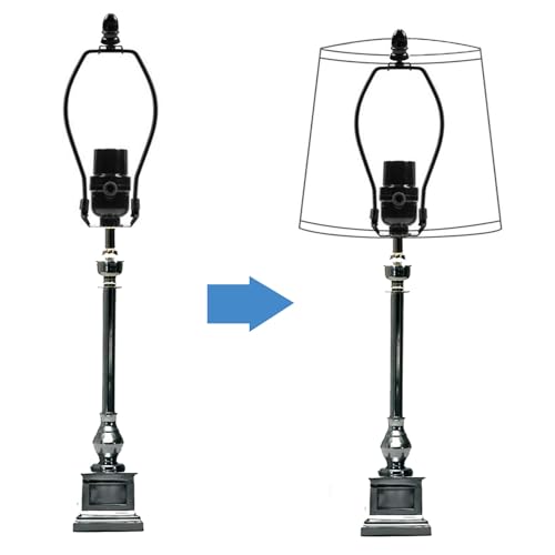 Image of ECUDIS Pack of 4 Solid Metal Lamp Finials Caps Knob for Lamp Shade Harp Holder (Black)