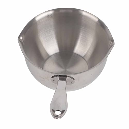 Milk Warmer Pot, Stainless Steel Small Saucepan Mini Butter Warmer Pot with Long Heatproof Handle, Milk Pan Cookware for Induction Electric Gas (300ML)