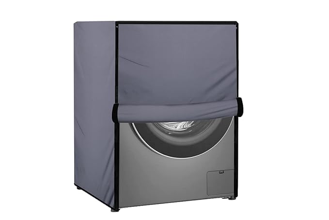 Wings Star Polyester Washing Machine Cover For Ifb Turbo Maxi Dry 550 Dryer Fully Automatic Front Load 5.5 Kg - Waterpoof & Dustproof Cover, Grey Color