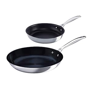 Le Creuset Tri-Ply Stainless Steel 2 pc. Nonstick Fry Pan Set (8″ Fry Pan & 10″ Fry Pan)