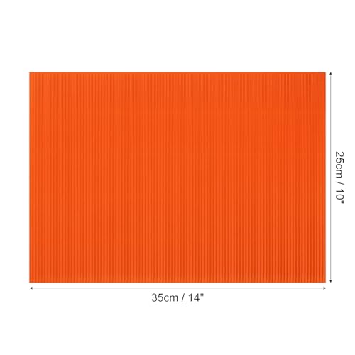 Image of uxcell 10pcs Corrugated Cardboard Paper Sheets,Orange Red,14 inch x 10inch,for Craft and DIY Projects