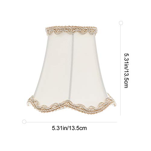 Uonlytech White Fabric Lamp Shade Burlap Clip On Chandelier Lamp Shades Linen Lampshade For Table Chandelier Wall Lamp Living Room, 5.31X5.31X4.72Inches #TOP3