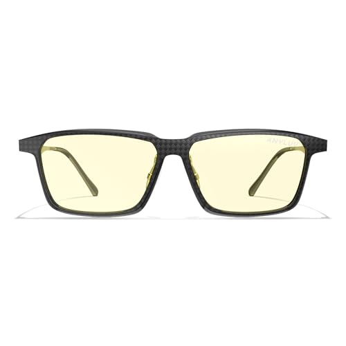 Image of ANYLUV Blue Light Glasses Men, Stylish Square Carbon Fiber Eyewear, Anti Eyestrain, Lightweight Mens Computer Gaming Glasses