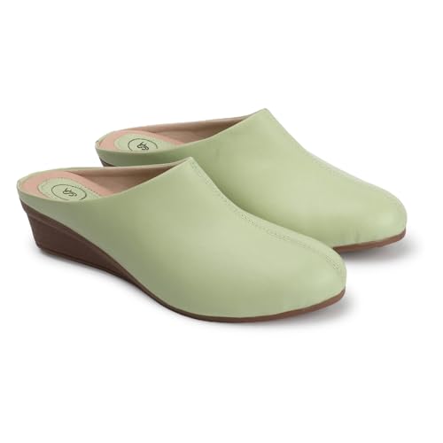 Image of Mules for Women, Open Back Wedge Heel Slip on Formal Shoes & Sandals Girls