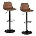 IDMarket - Lot de 2 tabourets de Bar Texas Marron Vintage