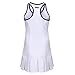 Girls White and Blue Pleated Tennis Golf Dress Junior Netball Dance Cheerleading PaddleTennis Sportswear (12-13 Year Old)