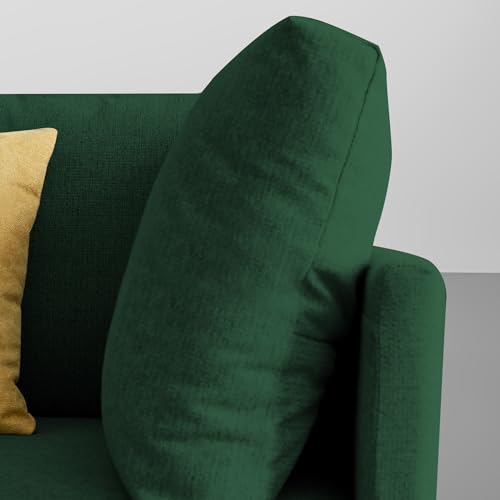 Image of Carina RHS 4 Seater L Shape Sofa Set with Center Table for Living Room (Green Fabric) Premium Fabric Sofa