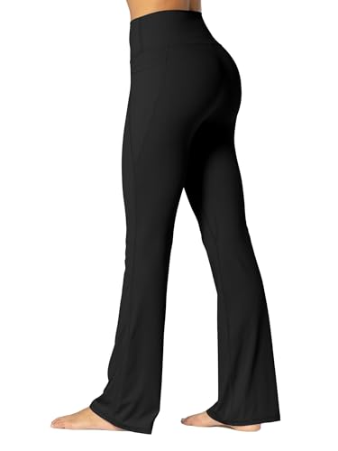 Sunzel Sunzfly Women's Mini Flare Leggings with Pockets High Waisted Tummy Control Yoga Pants Bootcut Workout Gym Casual