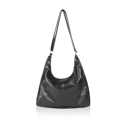 Sac fourre-tout en cuir de grande capacité avec finitions soignées et zip