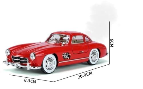 Image of BlackZone 1955 Mer-cedes 300SL Vintage Model, 1 /24 Toy Car with Sound and Light Function, Children's Toy Model Car with Pullback Function, Collector's Quality (1:24 Parrot).