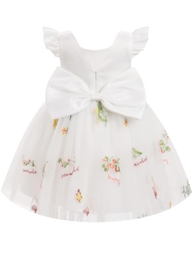 IDOPIP Toddler Baby Girls Tutu Dress Embroidery Strawberry Birthday Party Dresses Princess Pageant Bowknot Gown with Headwear2