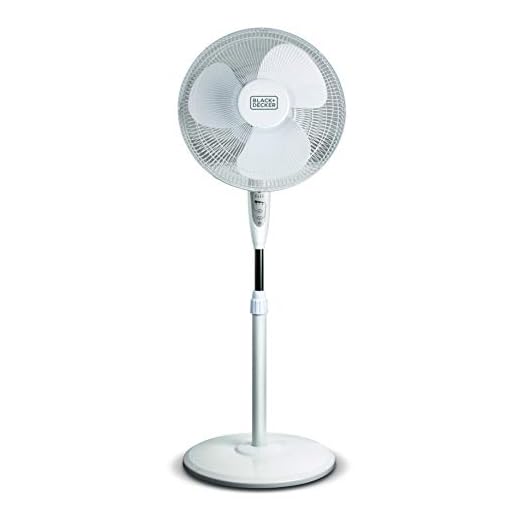 BLACK+DECKER 16" Stand Fan with Remote, White