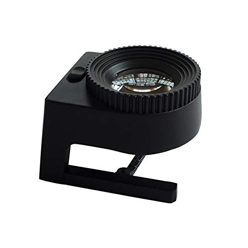 20X Lupa Cuenta Hilos en Armazon De Metal Con 3 Luces de LED y en Funda De Cuero