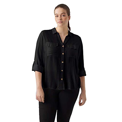 VERO Moda Damen Vmbumpy New Noos L/S Shirt L S Hemd Bluse, Schwarz, L EU