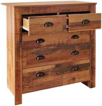 Table d'appoint marron avec tiroirs de rangement vertical pour lit - 3