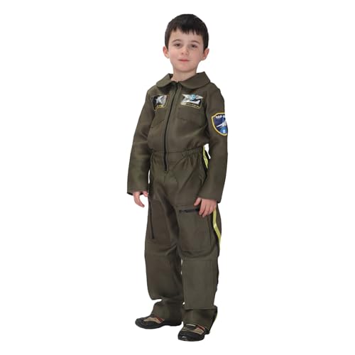 Générique Cosplay pour garçon Inspiration Militaire aérienne Parfait fête Halloween déguisement Enfant (Green, 4-6 Years)