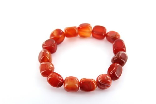 Red Agate Tumble Stone Bracelets (2 Pcs)