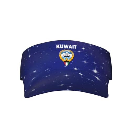 Joisbs Kuwait Coat of Arms Flag Unisex Sun Visor Cap - Ultimate UV Protection for Stylish Outdoor Fun Black