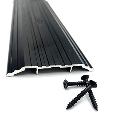 KC Hardware Aluminum Door Threshold- Door Saddle- Metal Transition Strip for Flooring- Door Sill Extension- Door Thresholds for Exterior Doors- 4" Wide 1/2" High- 60" Black Anodized