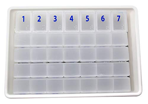 Xl Monthly 31 Day Pill Organizer Five Individual Weekly Organizers And Pill Box Storage Tray (White) Bpa Free #TOP1