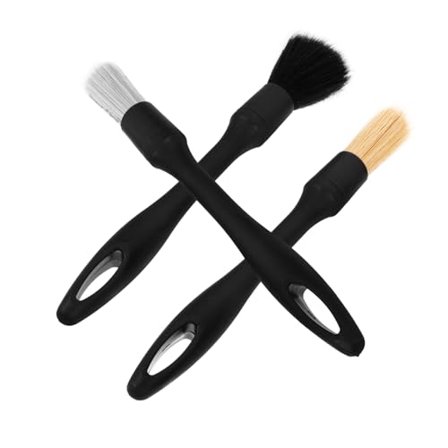 GRIRIW 3pcs Car Detailing Brush Ergonomic Soft Bristle Cleaning Tools for Automotive Motorcycle Truck Detailing for Wheels Gaps Interior Spaces Easy to Use