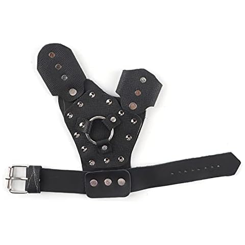 Leather Slingshot Fishing Gloves with Metal Buckle Fishing Hand Guards Protective Protector Guard for Right Hand Cover