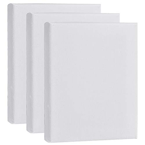 AvoDovA 15 * 20CM Blanche Toiles à Peindre Encadrées, 3PCS Panneaux de Toile de Peinture, Coton Chassis Entoilé à Peindre, Toile de Peinture pour Peinture Aquarelle à l’Huile Peinture Acrylique