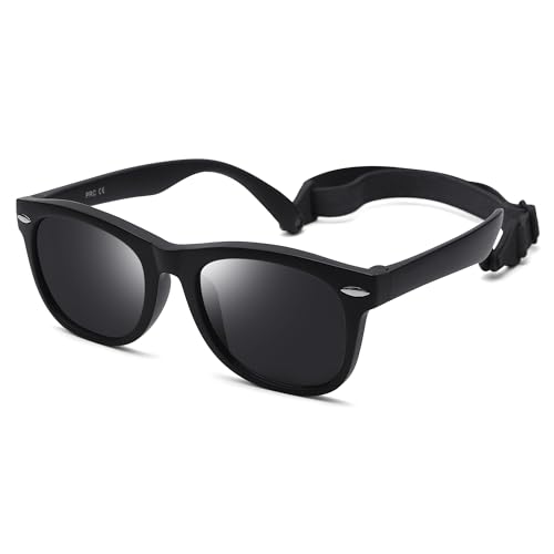 LIU·WEN Cute Polarized Baby Sunglasses - Bendable Flexible with Strap for Newborn Infant Boys Girls Age 0-24 Months2