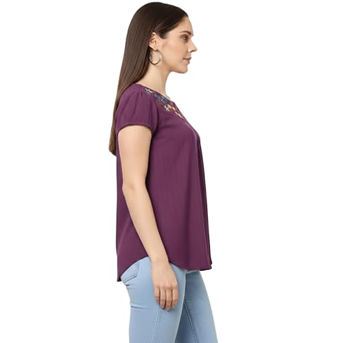 Image of Go.4.it Women's Top with Multi-Color Embroidery