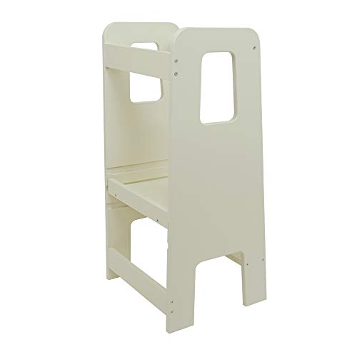 ully One by moblì® blanco elegante| Torre de Aprendizaje antimanchas hecha en Italia | Diseñada por educadores especializados en el método Montessori | Torre de aprendizaje con estantes regulables