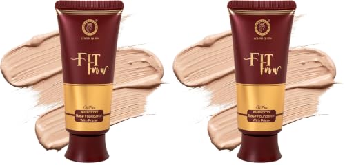 Image of Colors Queen Fit For U Oil Free Foundation with Primer - Golden Beige, 50 ml | Long Lasting & Waterproof, Medium to Full Coverage, Weightless Matte Finish | Liquid Foundation for Face Makeup