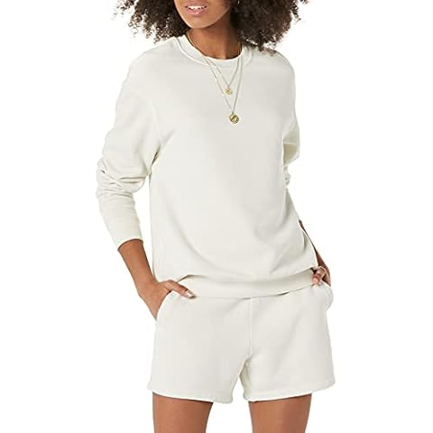 Goodthreads Women's Heritage Fleece Beefy Crewneck Sweatshirt, Cream, XL Cover