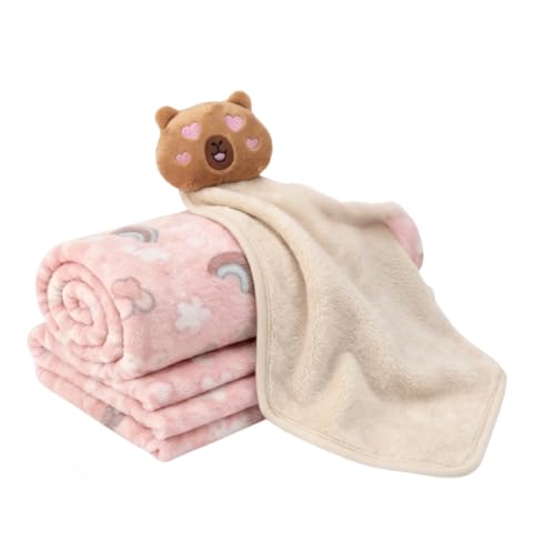 Manta Bebê Com Naninha Kit Infantil Recém Nascido Mantinha Macia Enxoval Presente Chá De Bebê Cobertor Infantil (Bege)