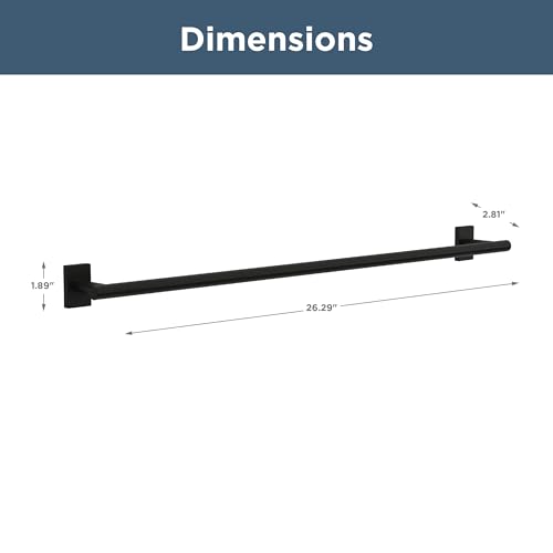 Franklin Brass Hartwell (1-Pack) 18'' Towel Rack w/ 6" Extender for Bathroom Matte Black Towel Bar for Bathroom Wall Mounted Towel Holder Rod HRT26-MB by Franklin Brass - Used condition - Image 2